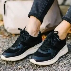 Everlane The Trainer Leather Sneaker - black